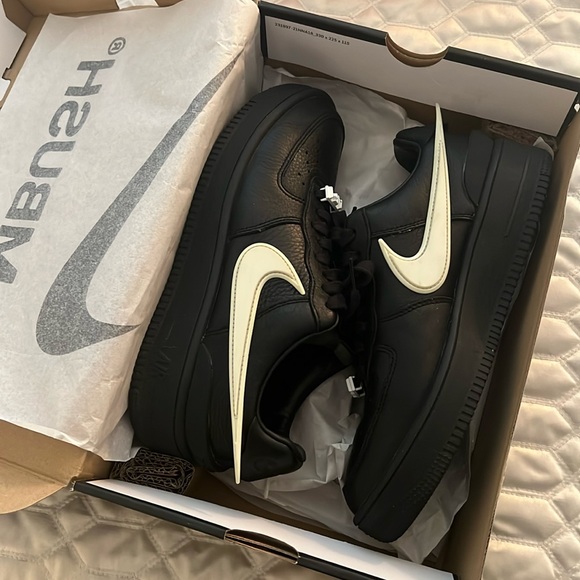 Nike Ambush x Air Force 1 low black with white check like new - men’s size 7.5 - Picture 2 of 4
